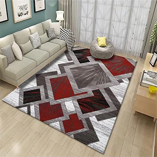 Tapis rectangulaire rouge brun 80x120 cm antithache