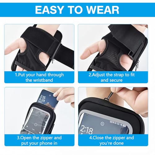 Image of Proberos Armband for Mobile Phones with Detachable Strap & Carabiner, Waterproof Phone Holder for iPhone 18, 17, 16, Large Capacity Arm Band with Card Holder for Within 6.8in 's Mobile