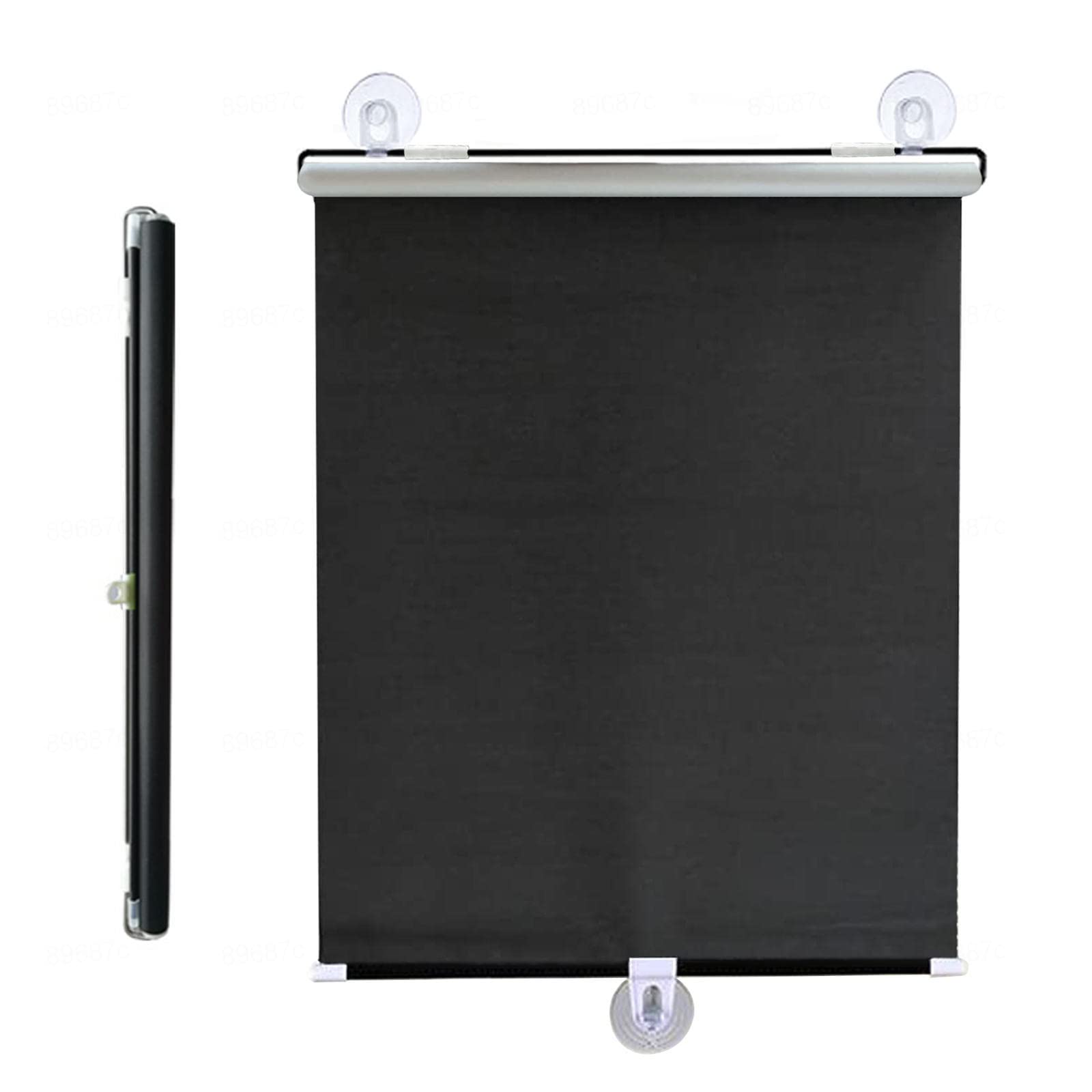 Kgudys Black Suction Cup Roller Blinds No Drilling,Out Curtains,Automatic Retractable Roller Shades,Temporary Privacy Blinds For Doors And Windows,Bedrooms And Balconies,Uv Protection,-68X125cm/27X49in