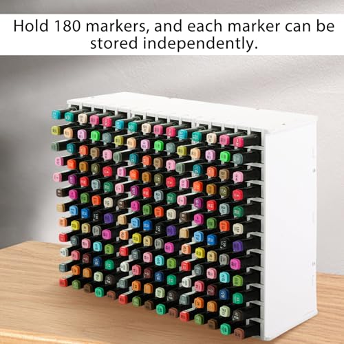 Rangement pour 180 marqueurs et crayons blanc facile à assembler