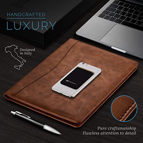 Porte-documents en cuir PU NERO MANETTI, le carnet de notes professionnel marron à offrir