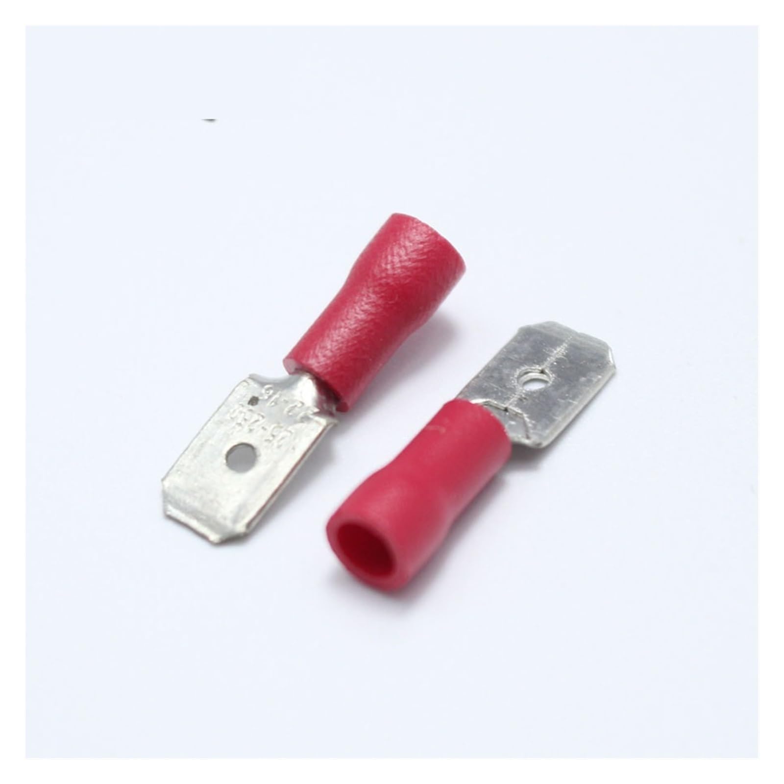 QMKADFQXF 20pcs 6.3mm Crimp Terminal 6.3 Male Pre-insulated Electrical Connectors for 22AWG - 16AWG Wire /0.5-1.5mm2 Cable IMax=10A