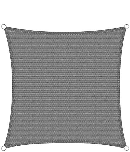MEESOGA Sonnensegel Rechteckig 2x2m Sonnensegel, Wasserabweisend Wetterbeständig UV-Schutz Sonnensegel Sonnenschutz aus 420D Oxfordgewebe für Garten Balkon Outdoor Camping (Grau) Cover