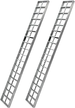 Galvanized Steel Drain Grate 24x3 in for Polylok Skinny Trench, B-Class 28100 lbs Heavy-Duty Outdoor Driveway Channel Drainage Grate, Silver Rectangle Replacement Metal Sewer Cover 2pcs