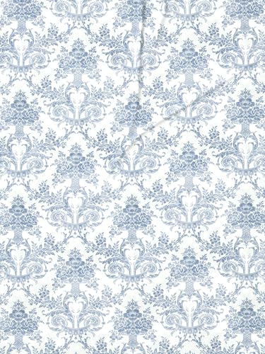 Image of DDECOR Live Beautiful 100% Cotton 145TC Ethnic King Bedsheet with 2 Pillow Covers | Rotary Printed Breathable Fabric | 224 CM X 254 CM | Luxury Bedding for Home | Cresta Collection | Faded Denim Blue