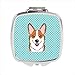 Checkerboard Blue Corgi Compact Mirror44; 2.75 x 3 x .3 In.