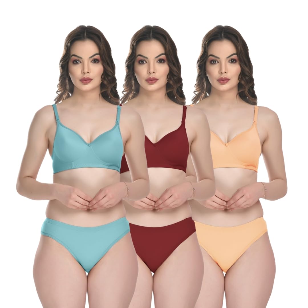 SGC Sweden Women Mix Cotton Thongs Lingerie Set