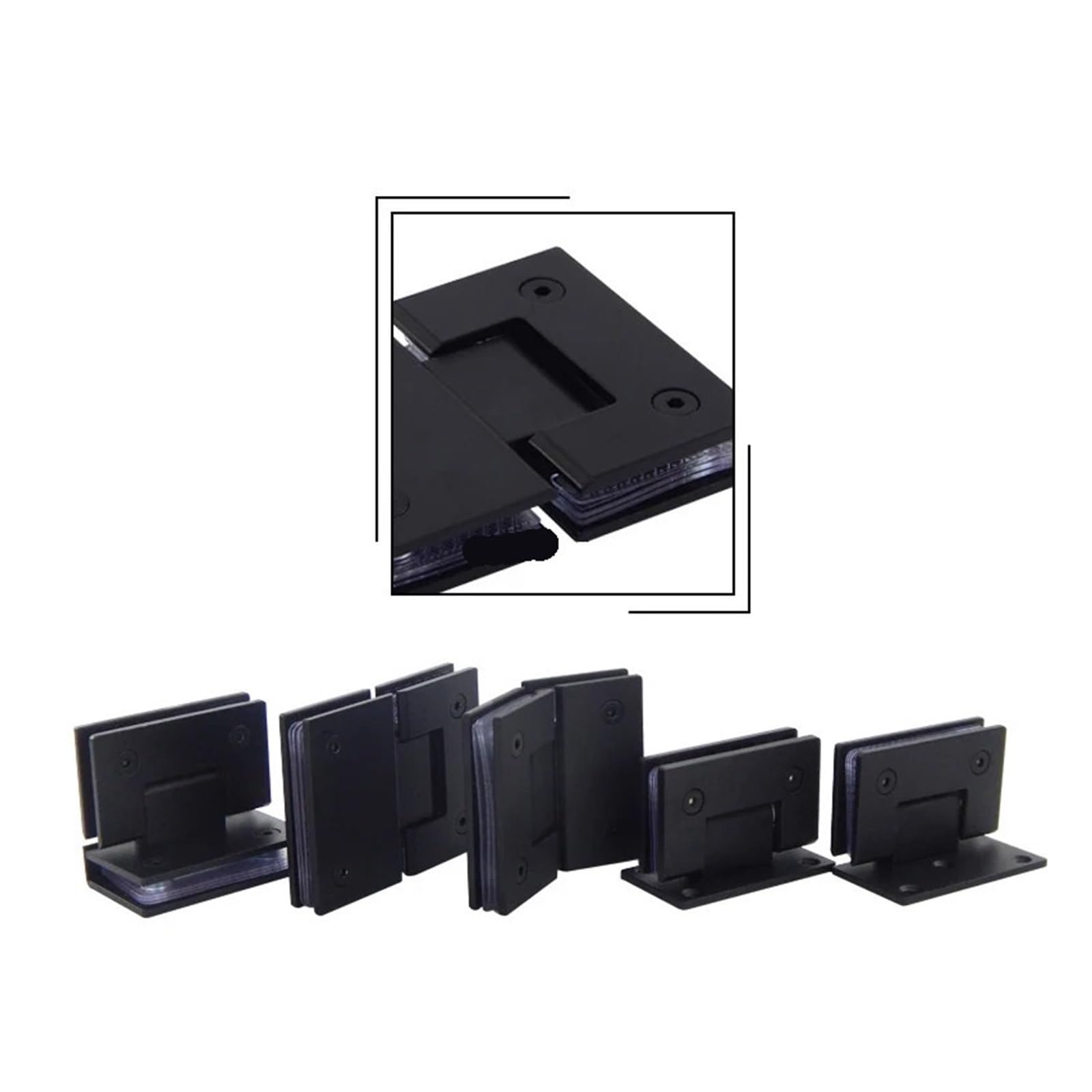 Bisagras para mamparas de ducha, Bisagra de puerta vidrio sin marco acero inoxidable abrazadera mampara ducha 90 grados Clip plegable Multicolor(Color 3)