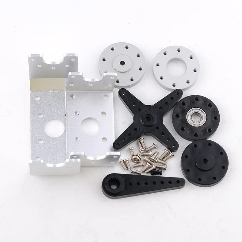 Miniatura 6 de RDS5180 176.4 lbs Servo Motor robótico de metal digital de alto par de torsión de doble eje Servo brazo impermeable IP66 con soportes de metal U