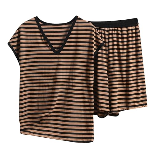 Pyjama short femme à manches courtes fluide et léger pour nuit d'été et homewear