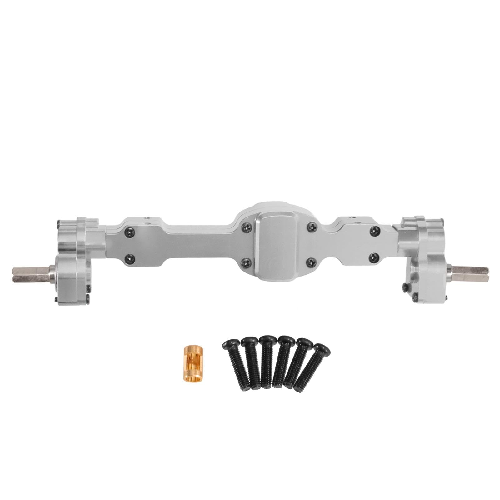 RC Car Rear Elevated Axle Full-Metal Elevated Axle with Steel Gears High-Clearance for Hobbyists, Trail Riding Silver Rear Axle-image-14