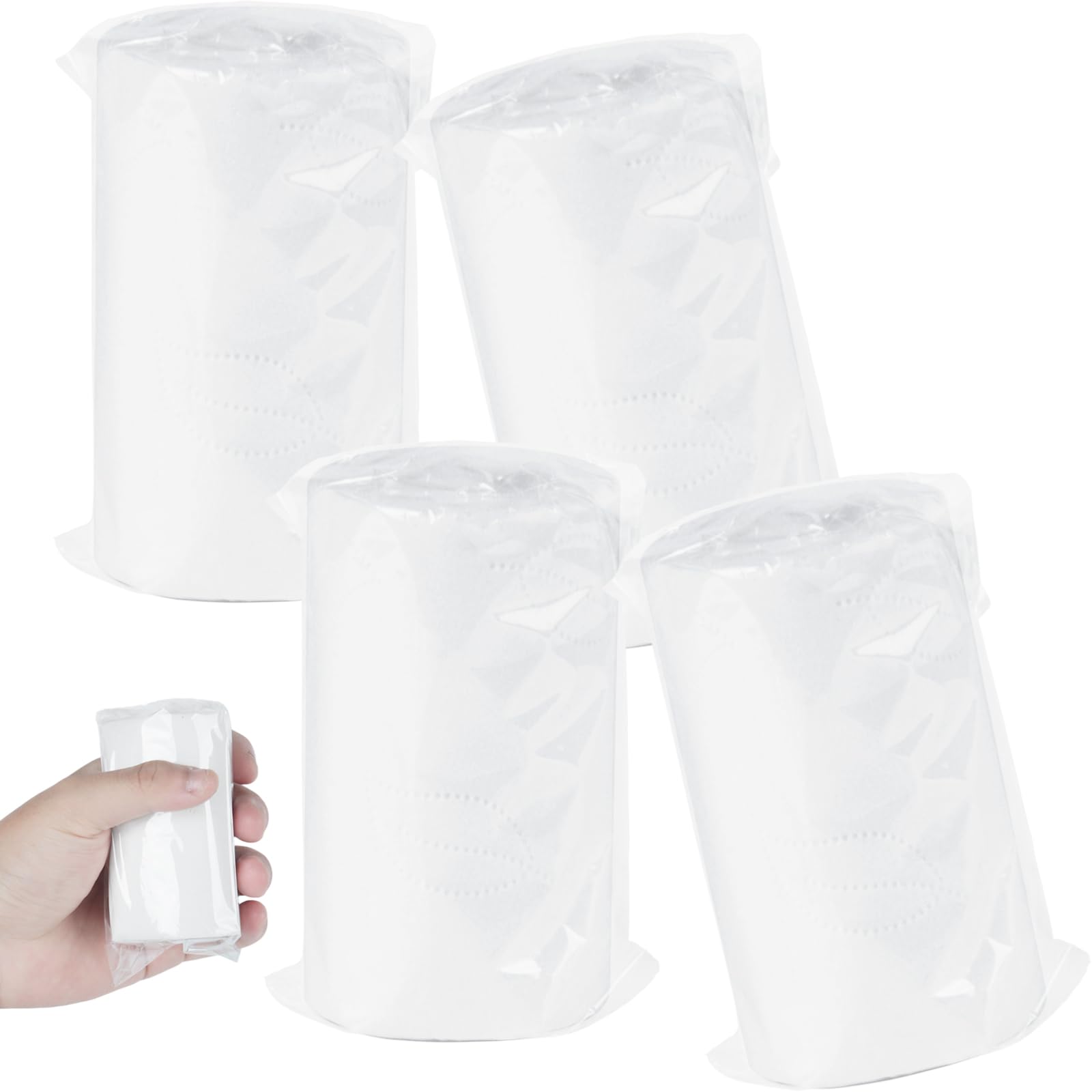 4 Packs Packable Camp Toilet Tissue Soft Travel Toilet Paper - Coreless Travel Size Toilet Paper for Camping Hiking Outdoors