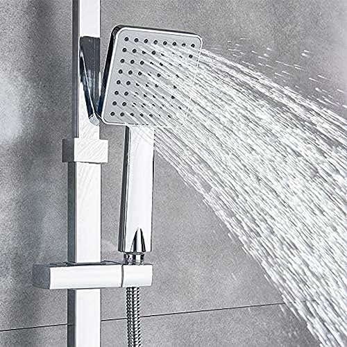 Système de douche thermostatique mural en finition chromée