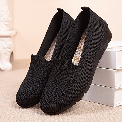 HFDHD Mocassins de Marche orthopédiques pour diabétiques - Chaussures de Marche orthopédiques décontractées Respirantes, Chaussures légères pour Femmes (Black,37) Cover