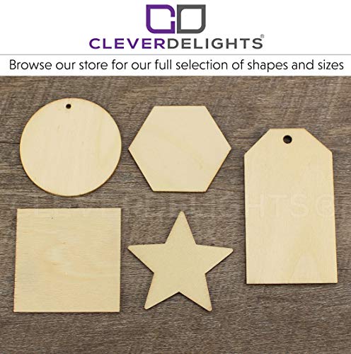 Cleverdelights 1 Inch Wood Hexagons - 100 Pack - 1/16" Thick - 1" Unfinished Craft Pieces #TOP4
