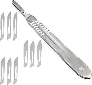 AAProTools 10pcs Set, Wax Carver Number 4 Scalpel Handle With 9 Mixed Carbon Steel Blades