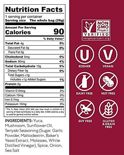 Snacklins Plant Based Crisps, Low Calorie Snacks, Vegan, Gluten-Free, Grain-Free, Healthy, Crunchy, Puffed Snack (Teriyaki, 24 Pack) #TOP1