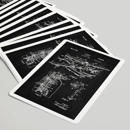 Lantern Press Blackboard Patent Helicopter naipes poker miniatura 5