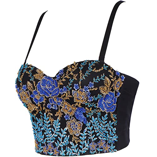 Dames korset, bovenkleding, sexy hot girl korte top, body-sculpting geborduurd hemdje black-70B - Afbeelding 3