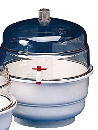 Space Saver Polycarbonate Vacuum Desiccator with White Polypropylene Bottom, 0.31 cu. ft.