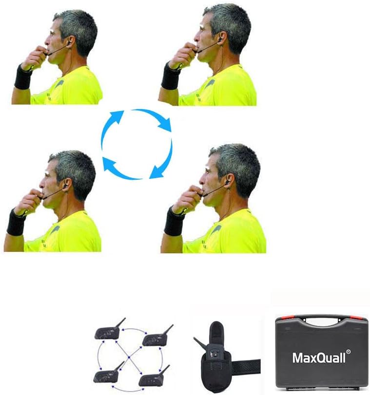Referee Headset, Referee Communication System 4 V4 Plus Referees Talk same time Soccer Football Volleyball Wireless Headsets