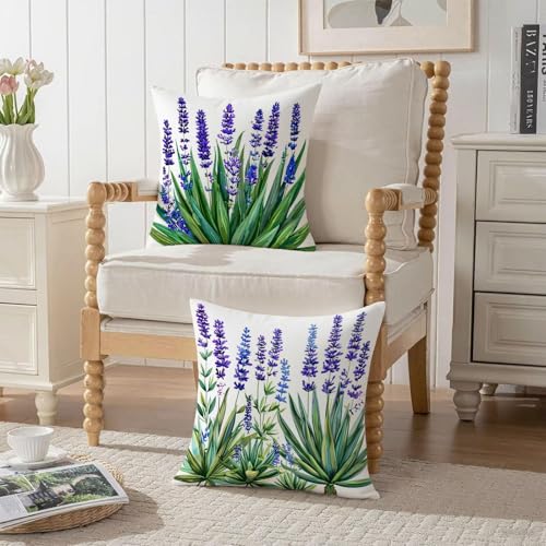 Housse coussin 80x80cm en velours violet luxueux imperméable - 4