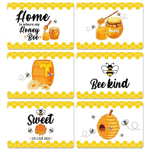 Honey Bee Plastic Placemats Set of 6 Summer Table mats 17×13×0.04in