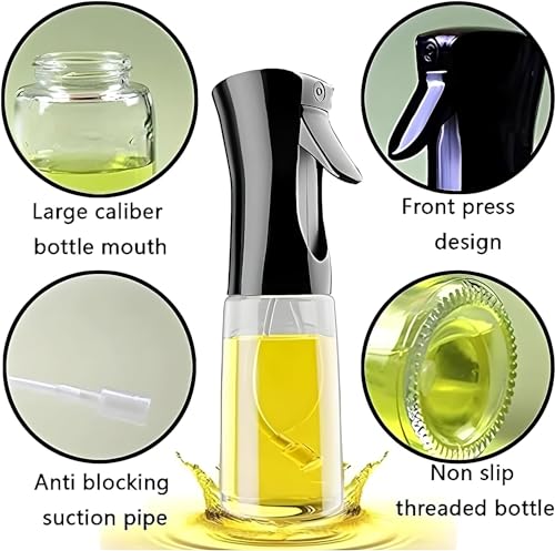 Image of Glass Oil Spray Bottle Oil Sprayer for Cooking Air Fryer 210 ml Mist Vinegar Olive Oil Mister Dispenser Bottle Kitchen Accessories Canola Oil Spritzer, Used for Salad Making Baking Frying BBQ