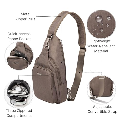 Image of Baggallini Women's Central Park Sling 12 inchx7 inch Crossbody Bag W /Convertible Adjustable Shoulder Strap