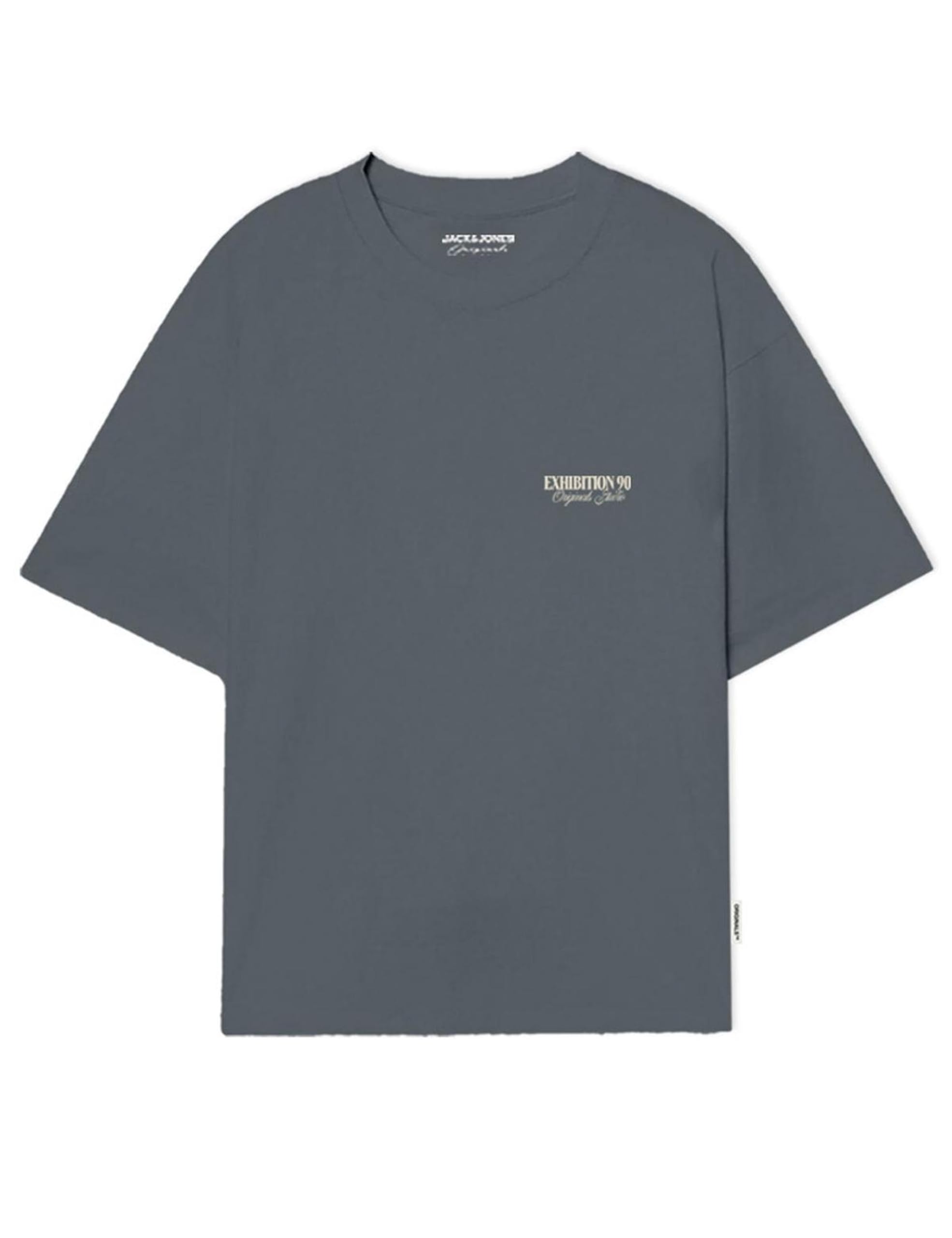JACK & JONES Jorroxbury Type Tee SS Crew Neck, Stormy Weather, L