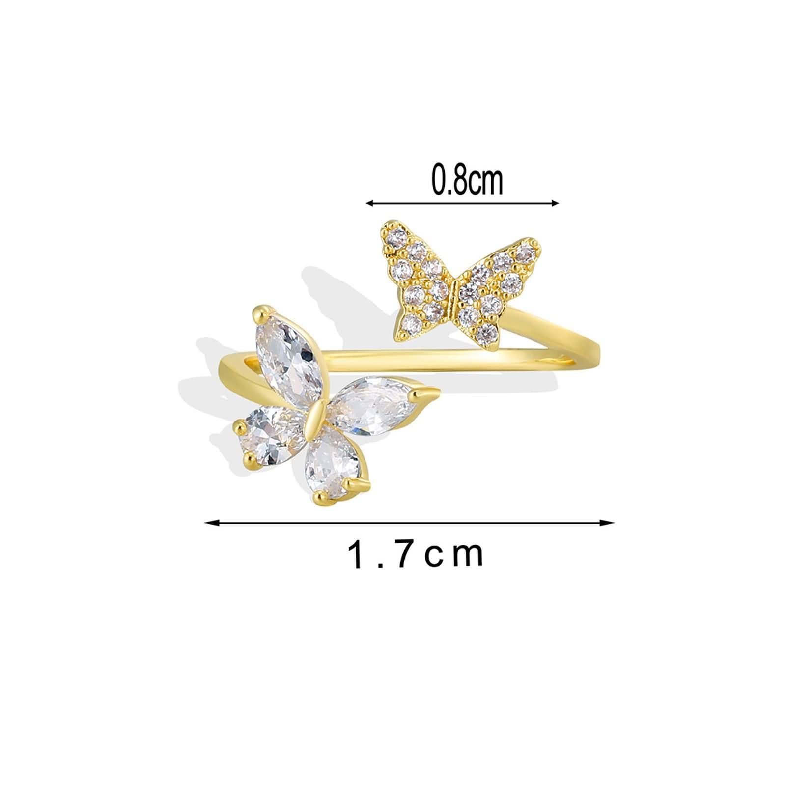 Anelli Donna Anniversario Farfalla con Moissanite, Anelli di Oro Donna 9K/14K/18K, Oro
