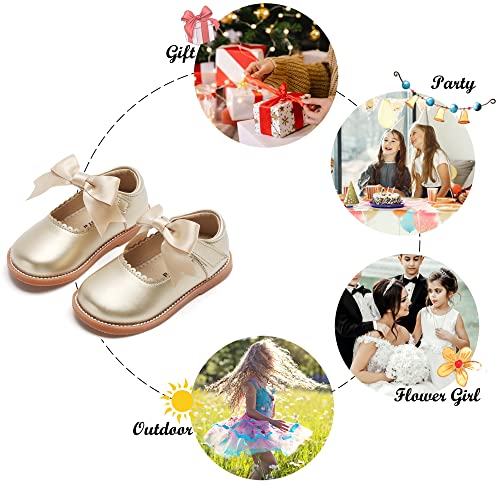 Image of Felix & Flora Toddler Little Girl Mary Jane Dress Shoes - Ballet Flats for Girl Party School Shoes