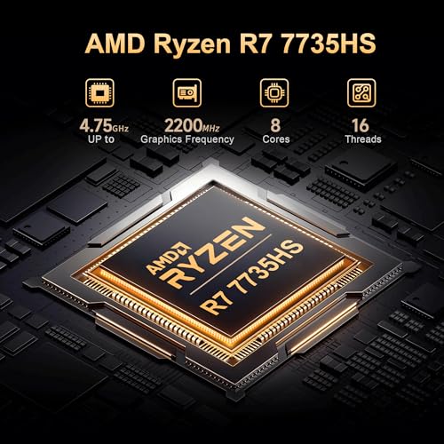 Image of Beelink SER5 Max Mini PC, 7735HS AMD Ryzen R7 (8C /16T,Up to 4.75GHz) 24GB LPDDR5 1TB PCle4.0 SSD Mini Computer, Radeon 680M 12CU 2200MHz, 2.5G LAN /BT5.4 /Wifi6,HDMI /DP /Type-c /4K Triple Display Micro PC