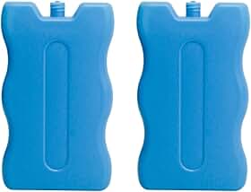 Kit 2 Blocos de Gelo Azul Reutilizáveis p/Bolsas Térmicas 16x9x2cm, Blocos de Gelo para Congelamento de Alimentos, Resfriamento Prolongado, Ideal para Coolers, Bolsas Térmicas e Lancheiras