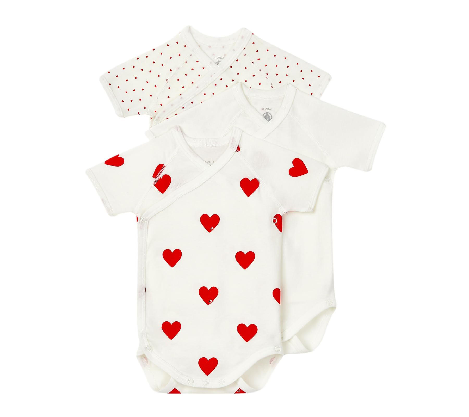 Petit Bateau Unisex Baby Kurzarm-Body für Neugeborene (3er Pack)