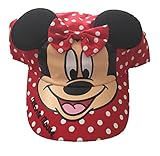Gran calidad. Disney Gorra de béisbol con orejas de Minnie Mouse, color rojo