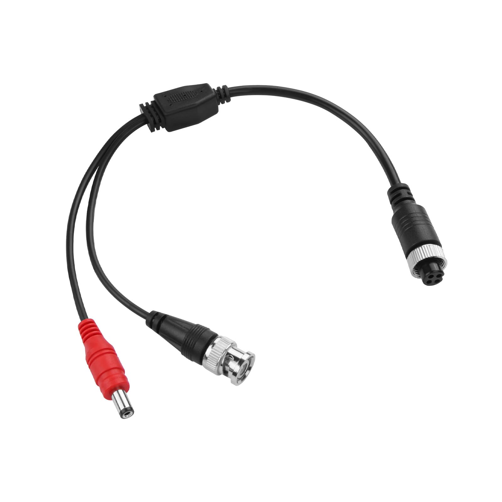 TIENFOKOTA M12 4 Pin Aviation to BNC Video AV DVR DC Connector Adapter, CCTV Surveillance System, Monitor/Camera Adapter Video Cable (Dual male connectors + 4-pin aviation female connector, BNC)