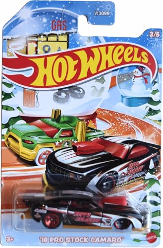 Hot Wheels 10 Pro Stock Camaro, Holiday Card 3/5 miniatura 1