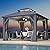 COVERONICS 10' x 10' Outdoor Galvanized Hardtop Gazebo - Aluminum Heavy-Duty Double Roof Vented Gazebo with Breathable Netting & Privacy Curtains for Patio, Porch, Garden, Lawn