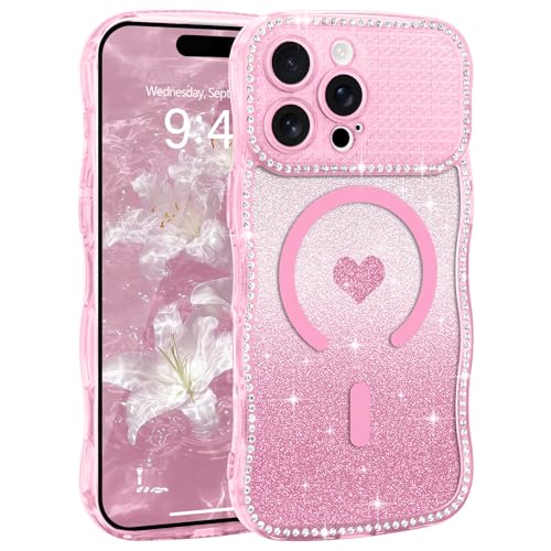 Wirvyuer iPhone 16 Pro Max �p �P�[�X MagSafe�Ή� �L���L�� ���� �E�F�[�u �t���[�� ������ ���� ������� ���C�����X�[�d�Ή� �ϏՌ� �y�� �g�^ �o���p�[ ��phone16promax �p �X�}�z�P�[�X iphon