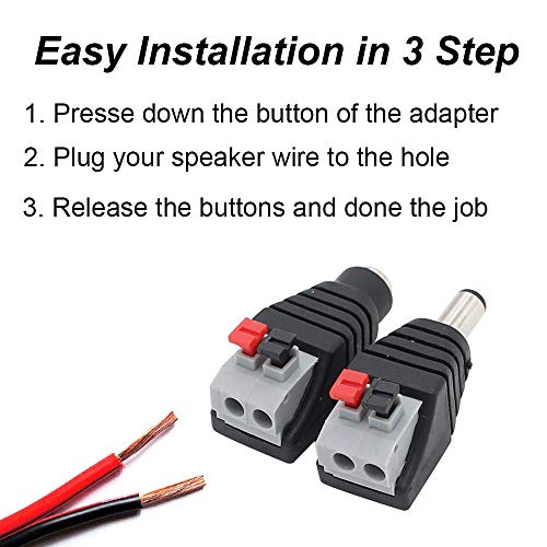 exgoofit DC Power Connector Plug 10 Pairs Male and Female DC Connector 5.5mm x 2.1mm Power Jack Plug Adapter Socket for CCTV Camera and Led Strip - Image 4