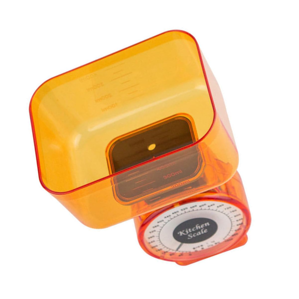 Bilancia da Cucina Meccanica 1 Kg Bilancia Tascabile per Alimenti Vassoio Graduato Strumento di Pesatura per Cucina e Dieta Arancione Colore Casuale