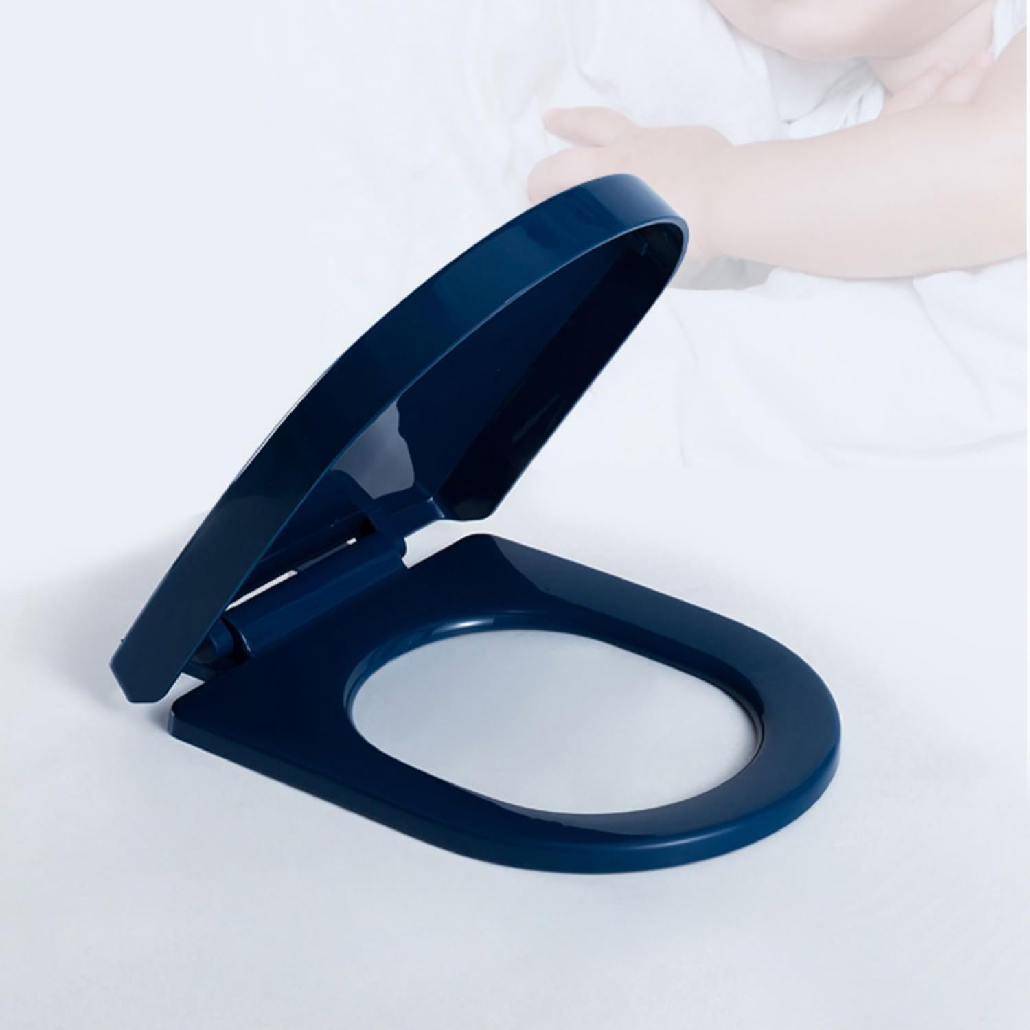 D Shape Colored Soft Close Toilet Seat with Adjustable Hinge, Quick Release, Thick Plastic, Red