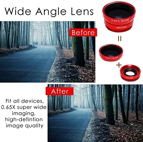 XIXIDIAN Phone Lens kit+Fish Eye Lens + Wide-Angle Lens + Macro Clip Camera Lens,Clip on Cell Phone Lens Kits, Compatible with Most Smartphones - Image 4