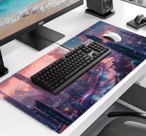 Mouse Pad Digital Anime City Night View 89.9x39.9 cm miniatura 3
