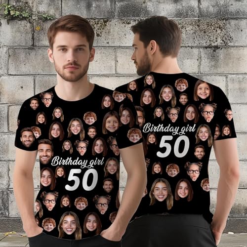 Custom T Shirt for Men Women Personalized Funny Face Shirt with Faces on Them Customized Unisex T-Shirt Design Your Own4
