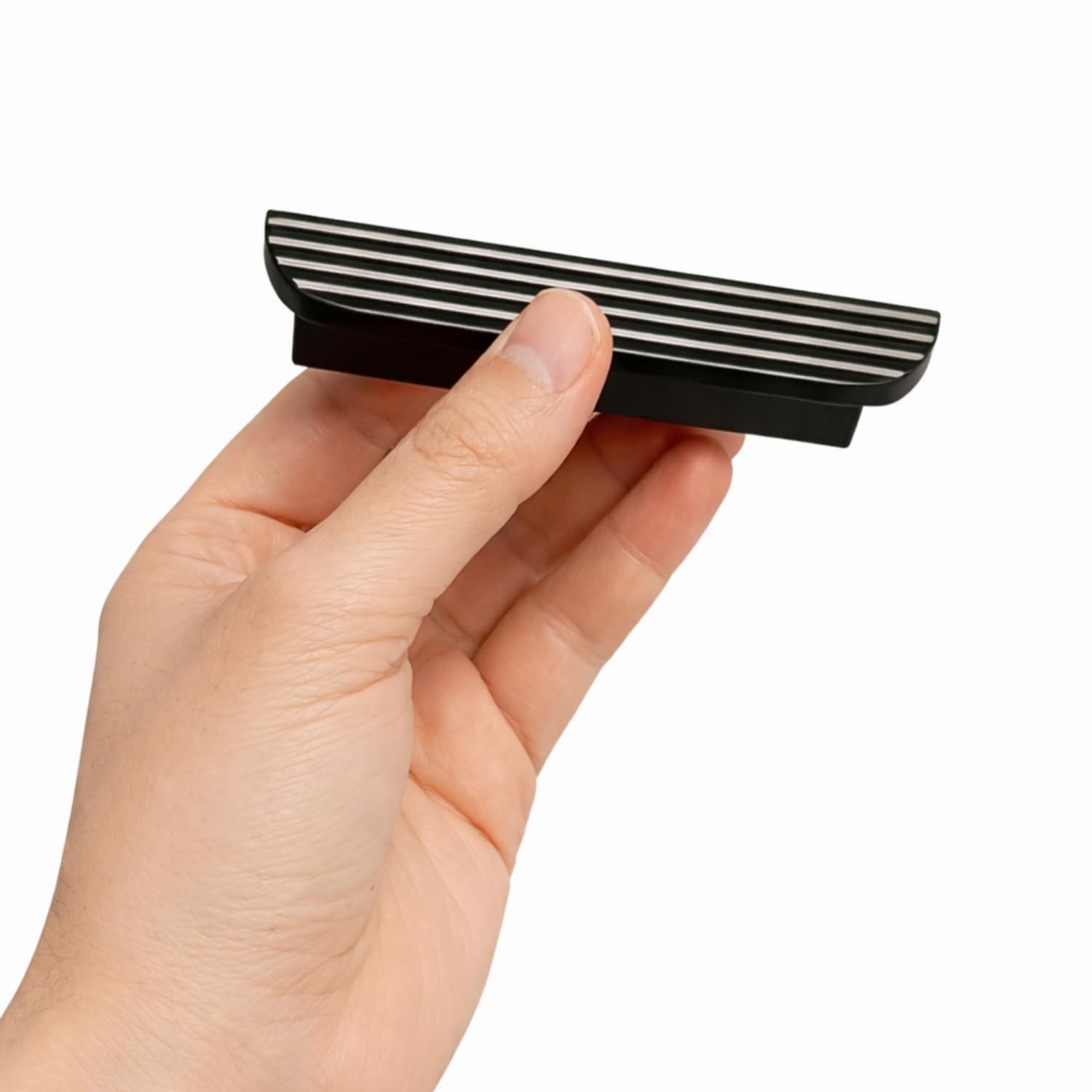 Olifka Çizgili Mat Siyah Çekmece Kulp 64 mm (6,4 cm) Modern Lüks Mobilya Dolap Çekmece Kulbu Metal