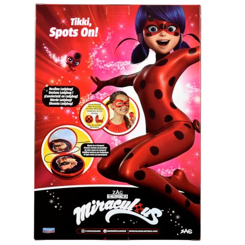 BANDAI - Miraculous Ladybug - Verwandlungsset - Ladybug-Kostüm - Box JoJo Maske Tikki-Ohrringe Kwami - Miraculous Kostüm und Zubehör - Spielzeug für Kinder ab 4 Jahren - P50601