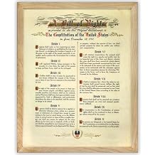 United States Bill of Rights - First Ten Amendments - 11x14 Framed Wall Art Print - Makes a Great American Home Decor and Housewarming Gift