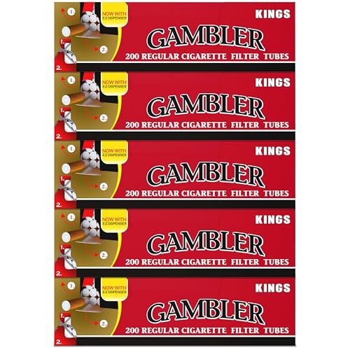Gambler REGULAR KING SIZE RYO Cigarette Tubes 200ct Box (5 Boxes)
